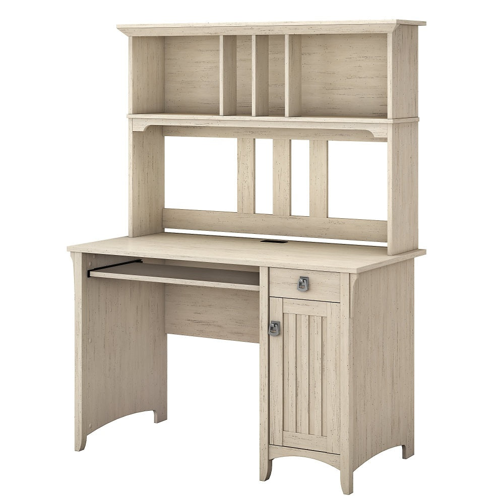 Bush Furniture Salinas Mission 48inW Computer Desk With Hutch, Antique White, Standard Delivery