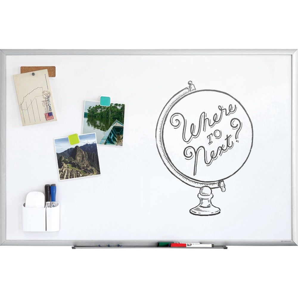 U Brands Magnetic Dry-Erase Board, 23in x 17in, Silver Aluminum Frame