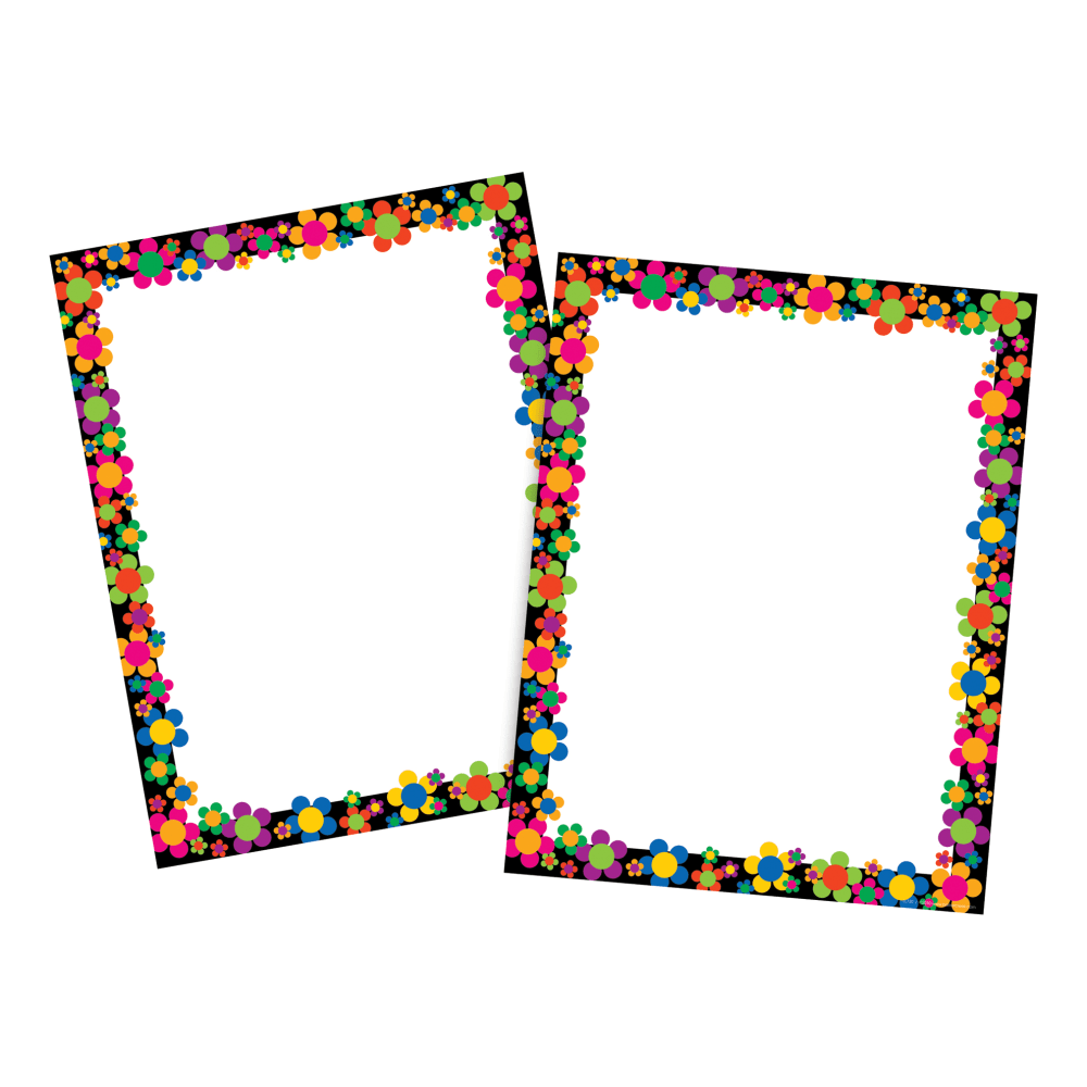 Barker Creek Computer Paper, Letter Paper Size, 60 Lb, Neon Flower Power, 100 Sheets