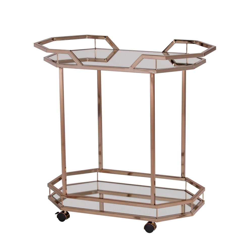 SEI Furniture Ari Bar Cart, 30-3/4inH x 15inW x 16-1/2inD, Champagne