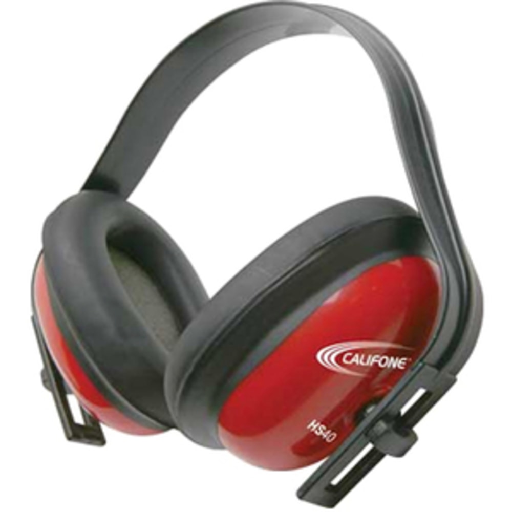 Califone Hearing Safe Hearing Protector - Adjustable Headband, Noise Reduction, Adjustable Earcup - Noise Protection - Bright Red