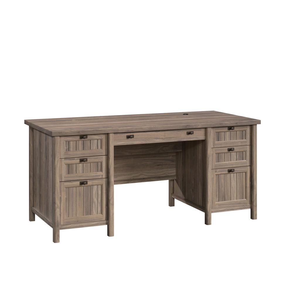 Sauder Costa 66inW Executive Computer Desk, Washed Walnut