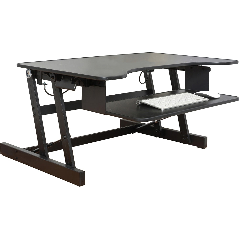 Lorell Sit-To-Stand Desk Riser, 16inH x 32inW x 21-1/2inD, Black