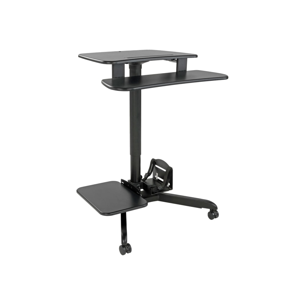 Eaton Tripp Lite Series Rolling Desk TV / Monitor Cart - Height Adjustable - Cart (fasteners, keyboard shelf, wrench, monitor shelf) - for LCD display / PC equipment - MDF, steel - black, silver