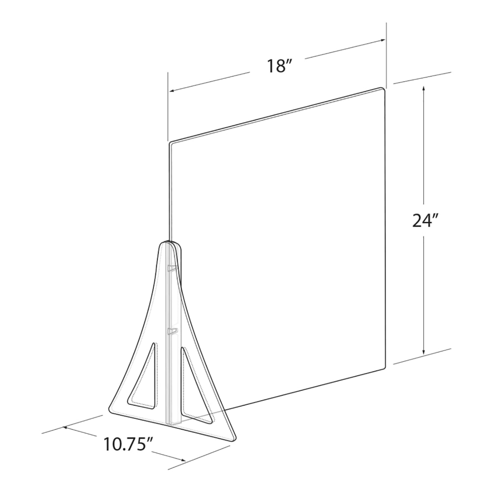 Azar Displays Cashier Shields, 18in x 24in, Clear, Set Of 2 Shields