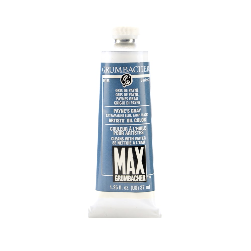 Grumbacher Max Water Miscible Oil Colors, 1.25 Oz, Paynes Gray, Pack Of 2