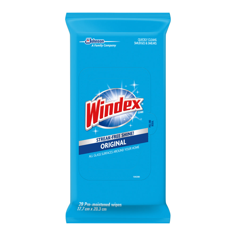 Windex Original Glass & Surface Wipes, Pack Of 28