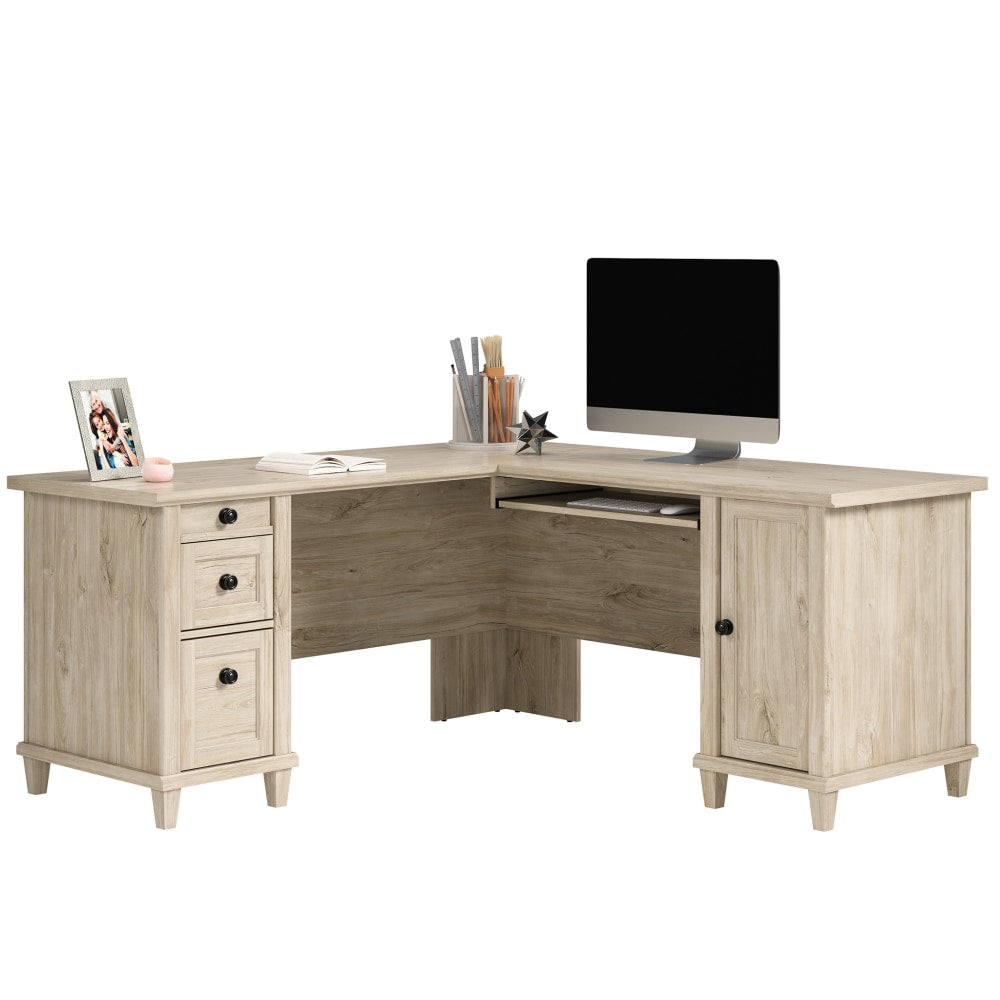 Sauder Hammond 65inW L-Shaped Corner Desk, Chalk Oak