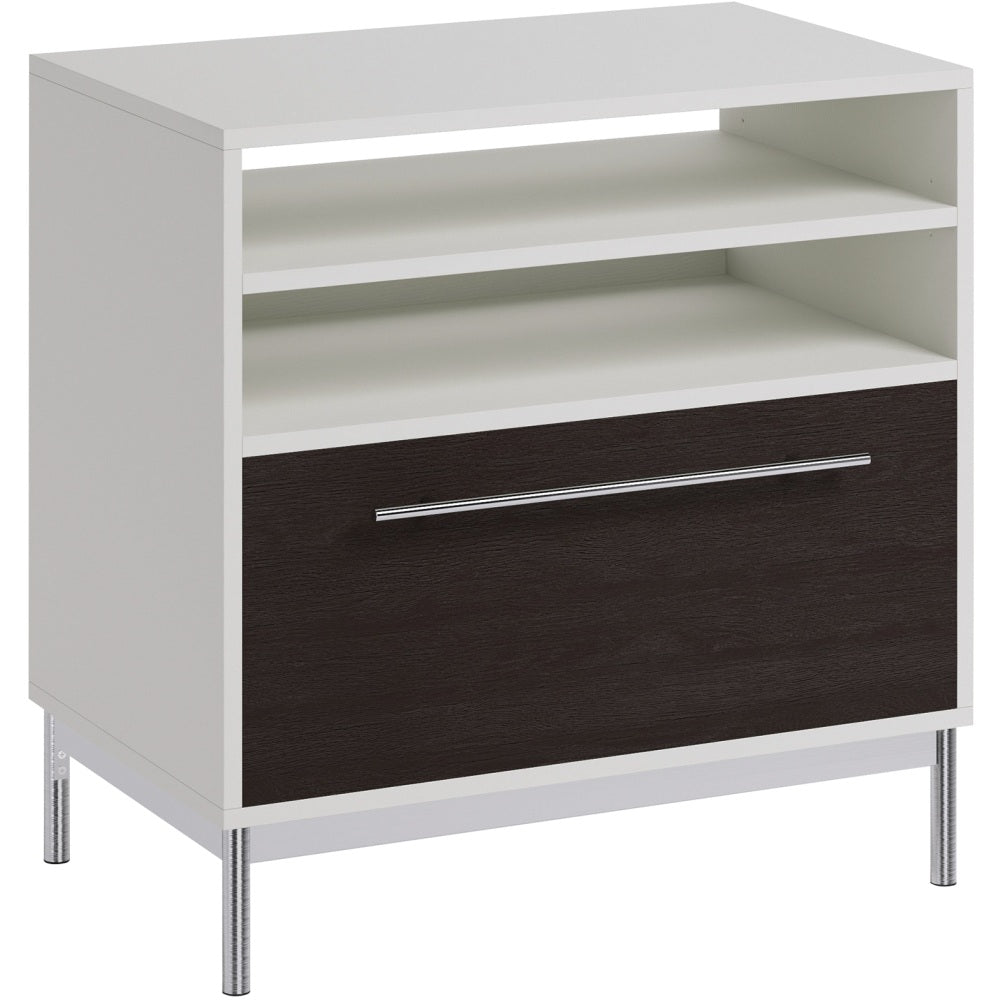 Sauder Vista Key 30inW x 18-1/2inD Lateral File Cabinet With Open Shelving, Misted Elm/Pearled White