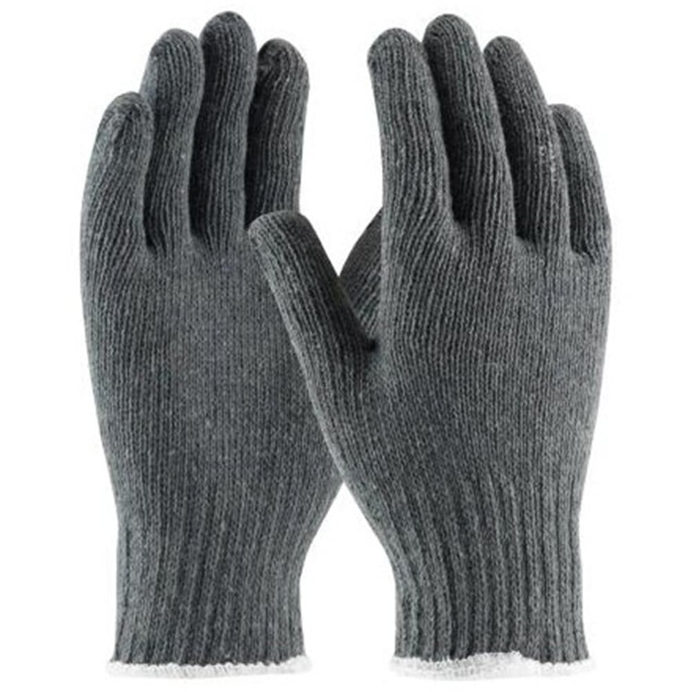 PIP Cotton/Polyester Gloves, Large, Gray, Pack Of 12 Pairs