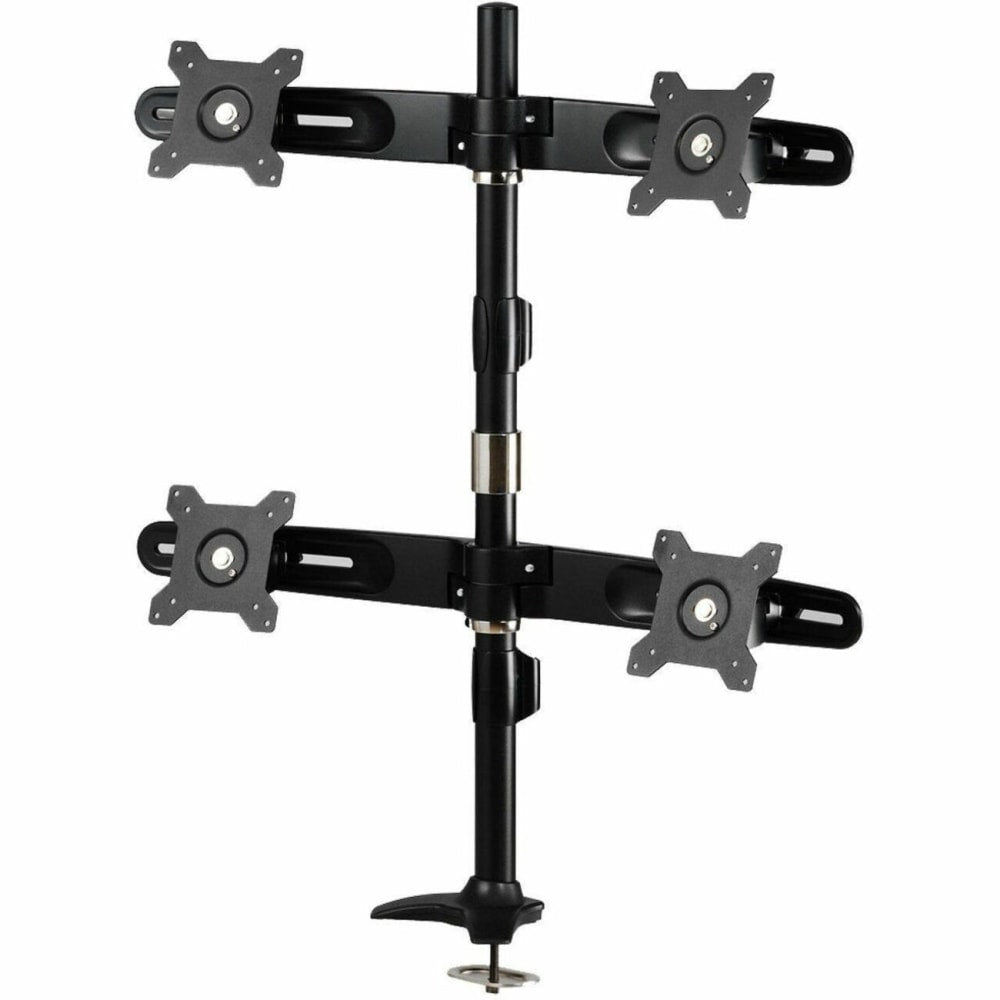 Amer Mounts Quad Monitor Grommet Mount Supports Flat Panel Sizes 15in to 24in AMR4P