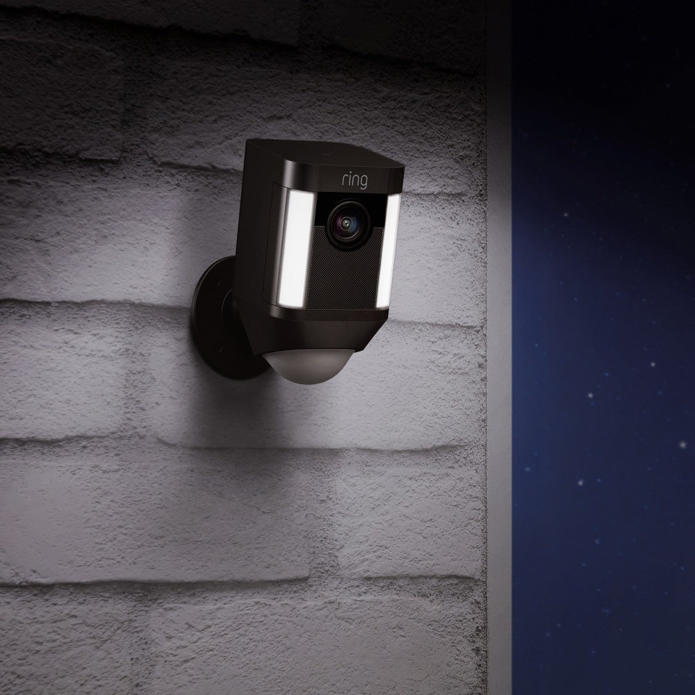 Ring Spotlight Cam Battery-Powered Wireless Security Camera, Black