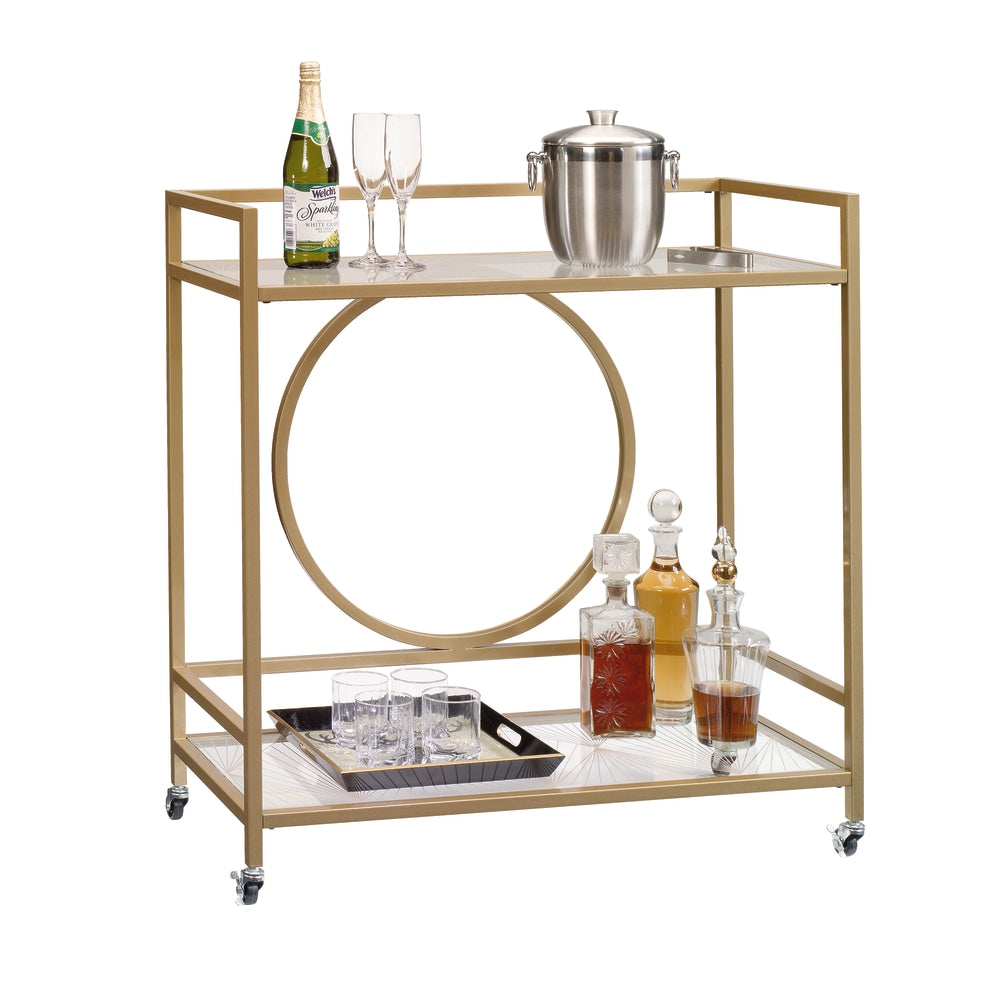 Sauder International Lux Cart, Satin Gold