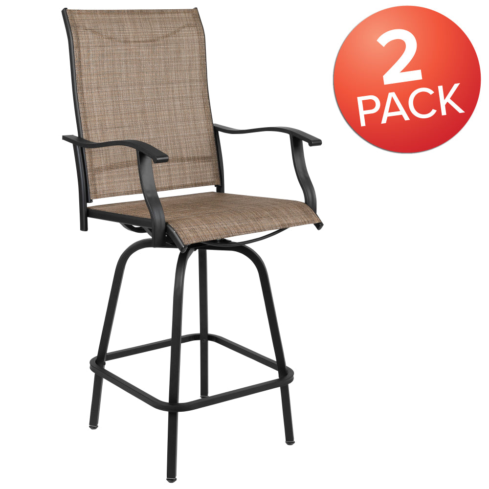 Flash Furniture Valerie Patio Bar Stools, Brown, Set Of 2 Stools