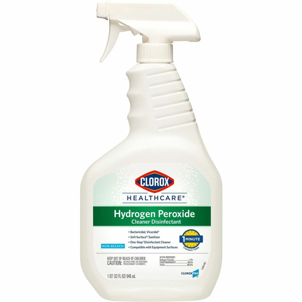 Clorox Healthcare Hydrogen Peroxide Cleaner Disinfectant Spray - Liquid - 32 fl oz (1 quart) - 432 / Pallet - Clear