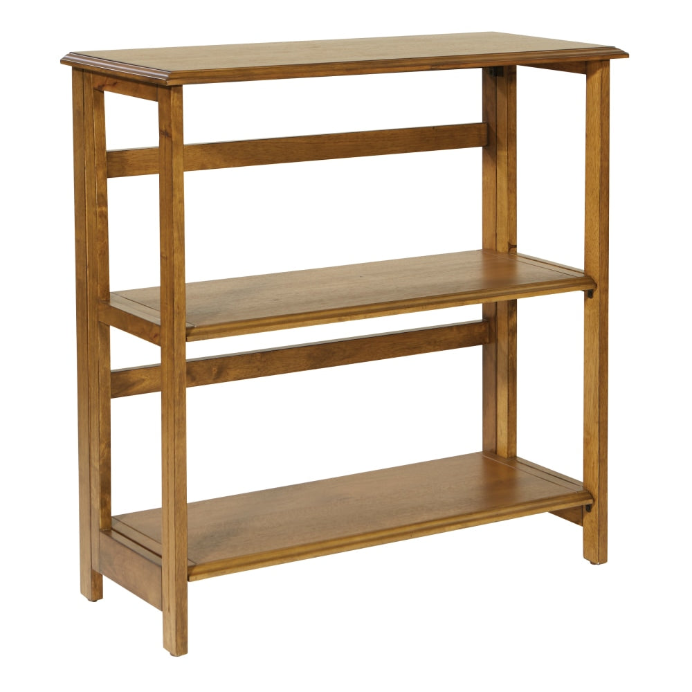 Office Star Bandon 33inH 3-Shelf Bookcase, Ginger Brown