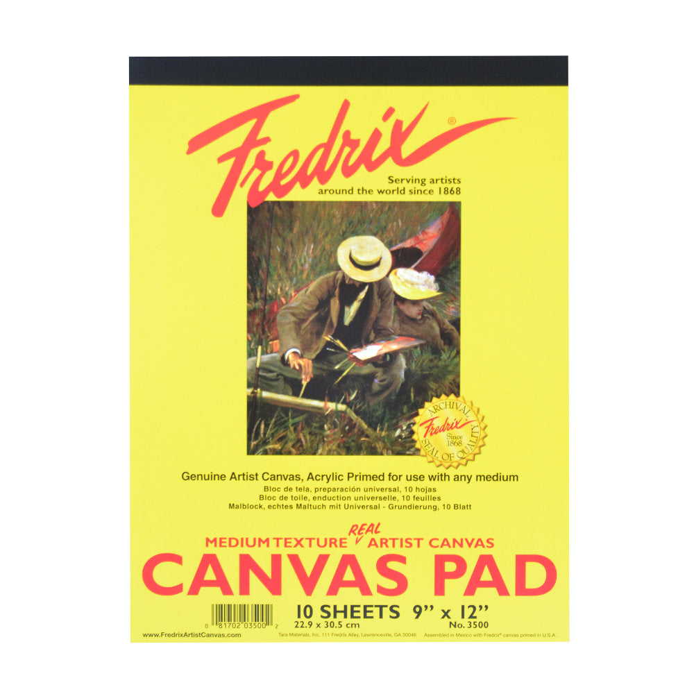 Fredrix Canvas Pad, 9in x 12in, 10 Sheets