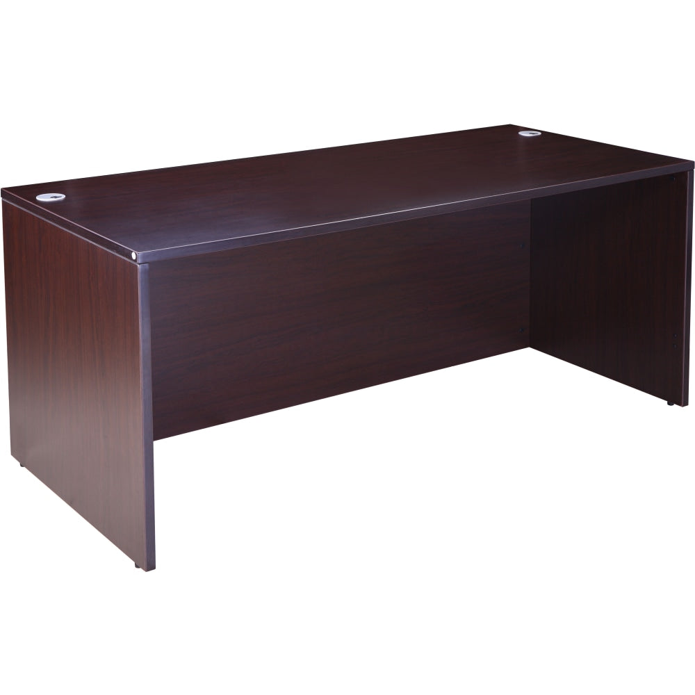 Boss Office Products Holland Suite Desk And Credenza With Dual File Storage Pedestals, Mocha