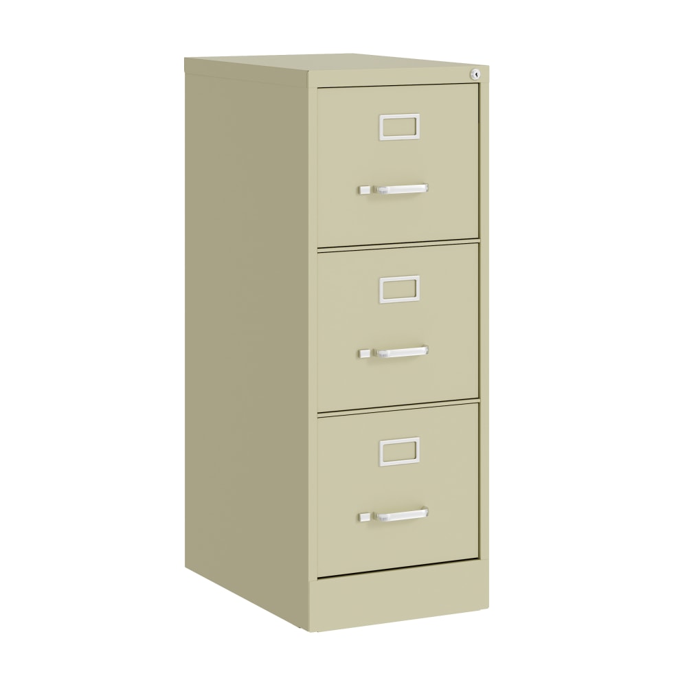 Hirsh Commercial 22inD Vertical 3-Drawer File Cabinet, Putty