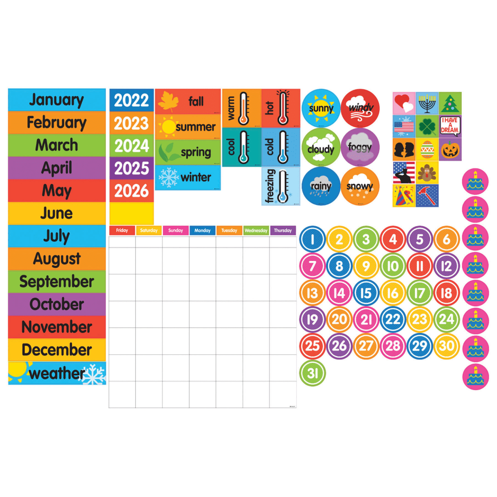 Dowling Magnets Magnet Tools Giant Magnetic Calendar 94-Piece Set