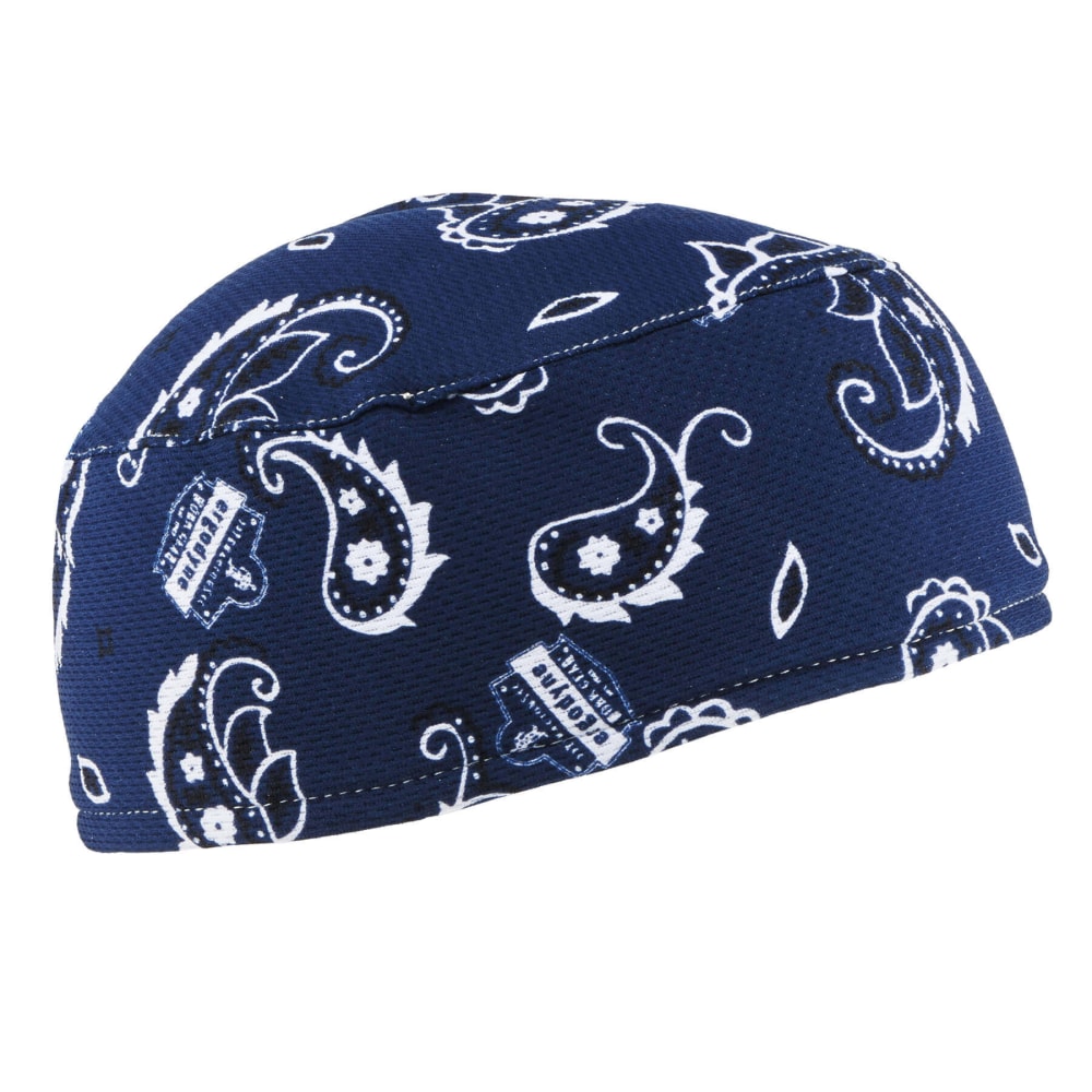 Ergodyne Chill-Its 6630 Terry Cloth Skull Caps, Navy Western, Pack Of 6 Caps