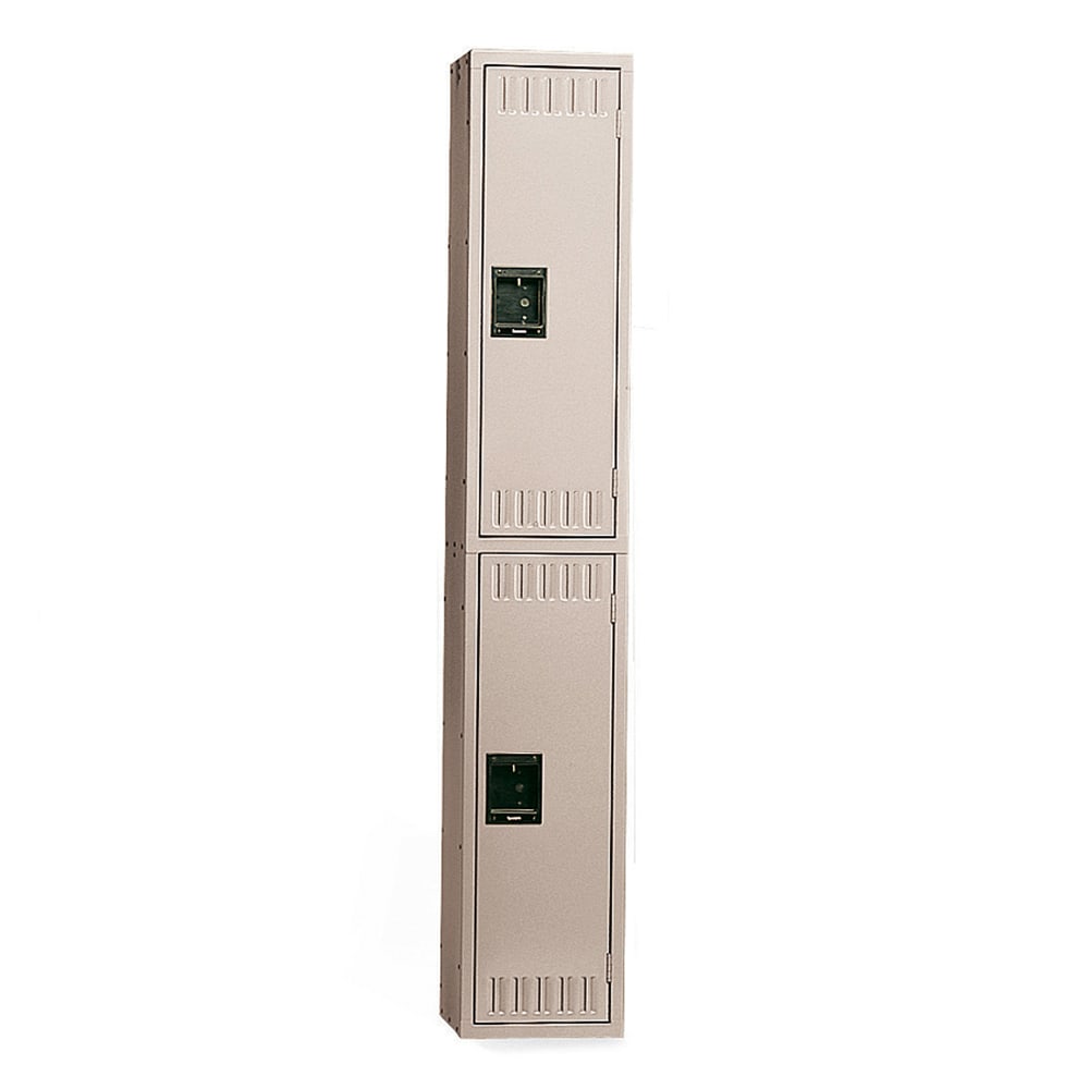 Tennsco Double-Tier Locker, 1 Wide, 72inH x 12inW x 18inD, Sand