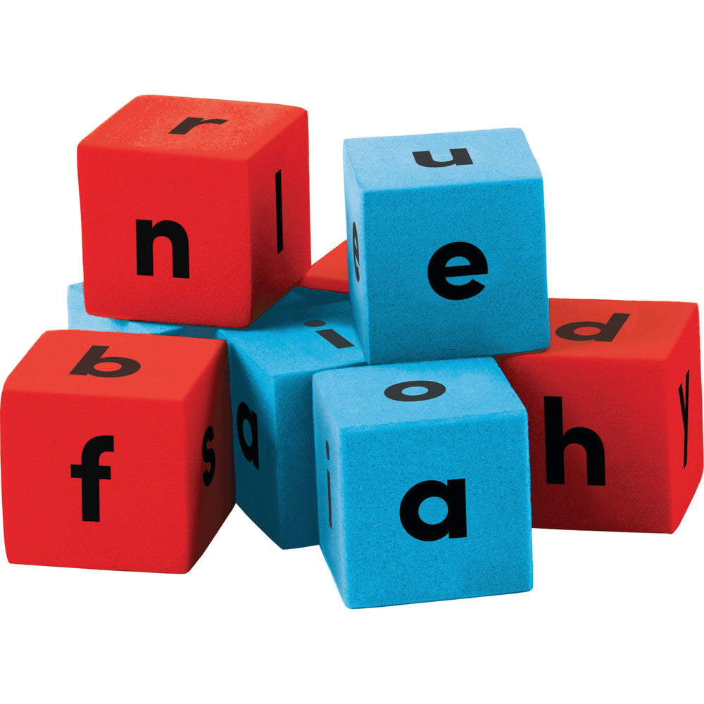 Teacher Created Resources Foam Alphabet Dice, 3/4in, Blue/Red, 20 Dice Per Pack, Case Of 3 Packs