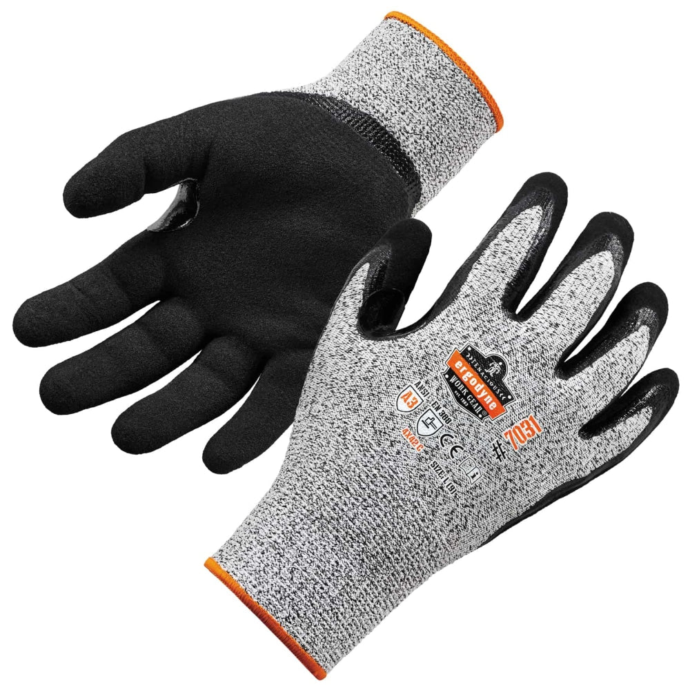 Ergodyne ProFlex 7031 Polyethylene Nitrile-Coated Gloves, XL, Gray