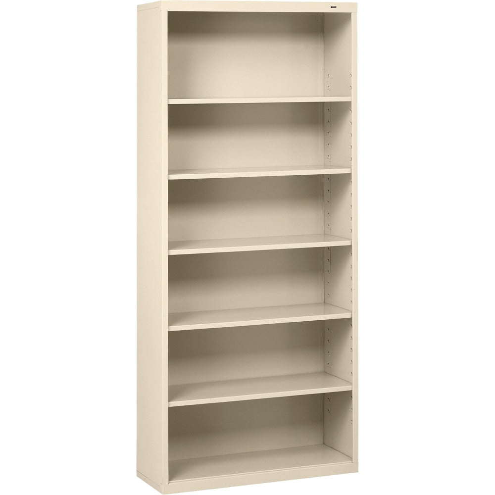 Tennsco Metal 6-Shelf Modular Shelving Bookcase, 78inH x 34-1/2inW x 13-1/2inD, Putty