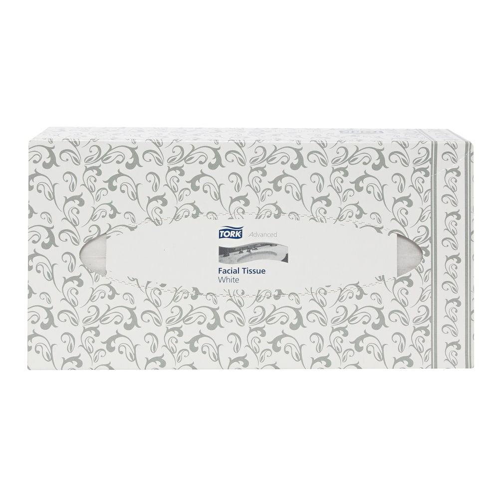 Tork Advanced Extra Soft 2-Ply Facial Tissue, White, 100 Sheets Per Box, Pack Of 30 Boxes