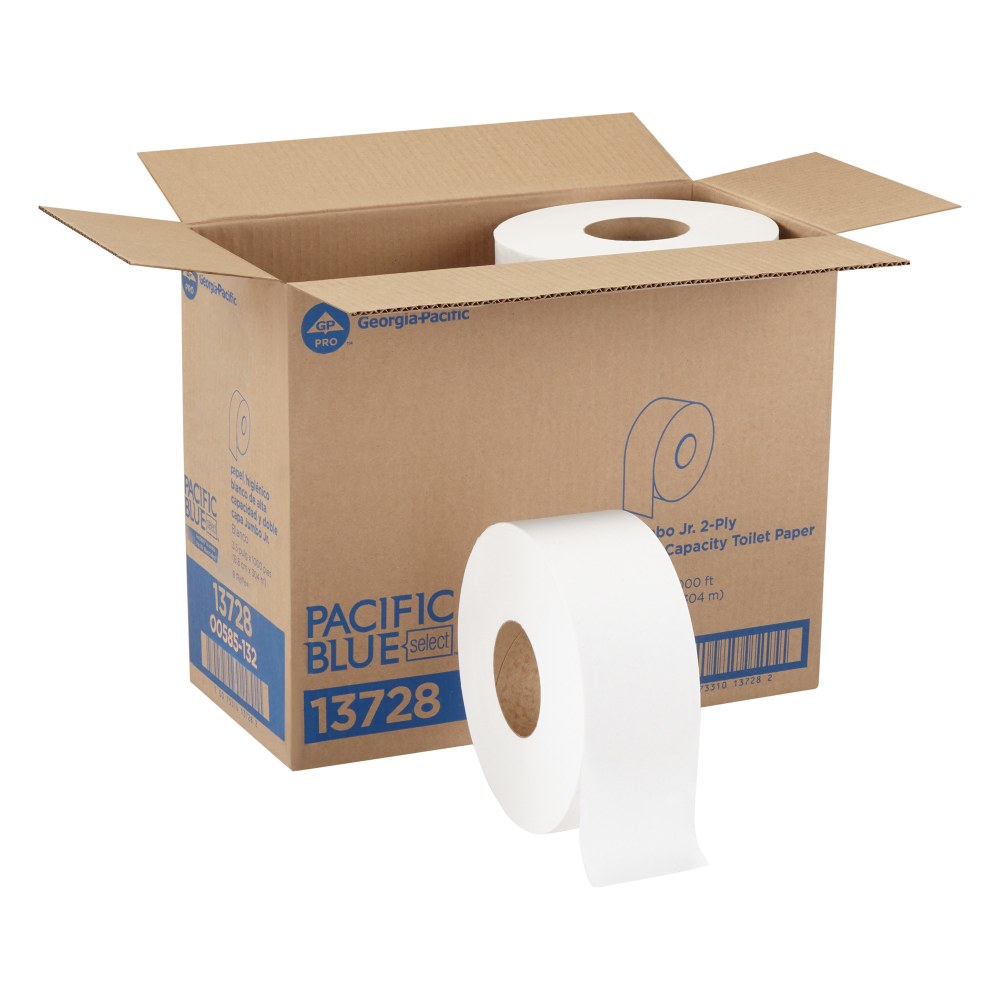 Pacific Blue Select by GP PRO Jumbo Jr. 2-Ply Toilet Paper, Pack Of 8 Rolls