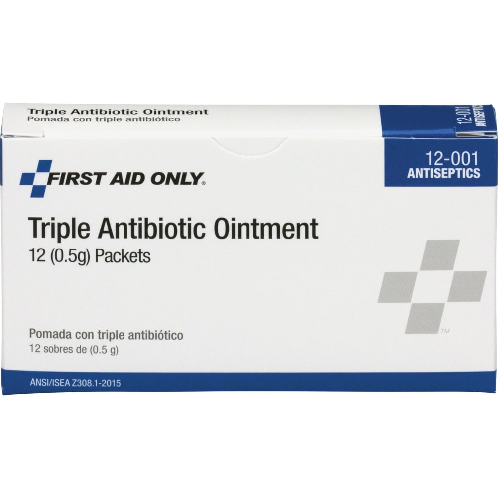 First Aid Only Triple Antibiotic Ointment Packets, 0.5 Gram, Box Of 12