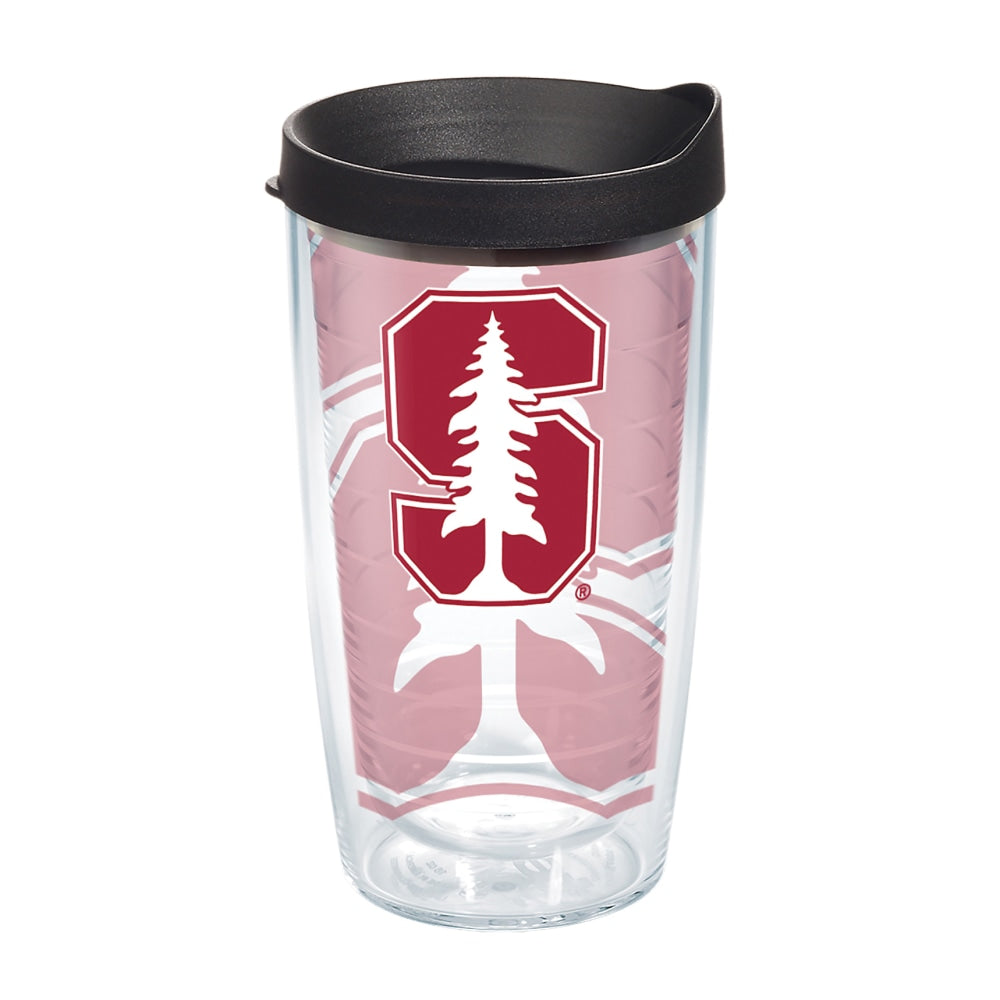 Tervis Genuine NCAA Tumbler With Lid, Stanford Cardinal, 16 Oz, Clear