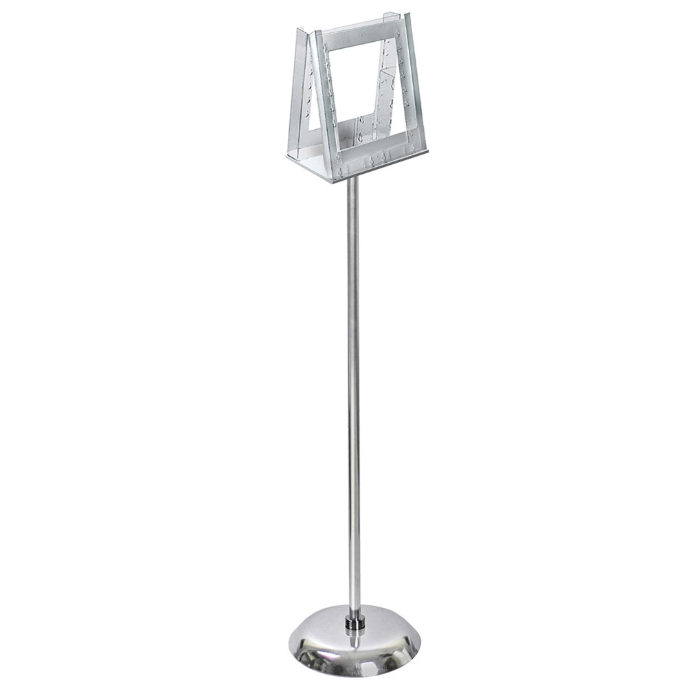 Azar Displays 2-Pocket Acrylic Literature Holder Floor Stand, 46inH x 10inW x 10inD, Clear