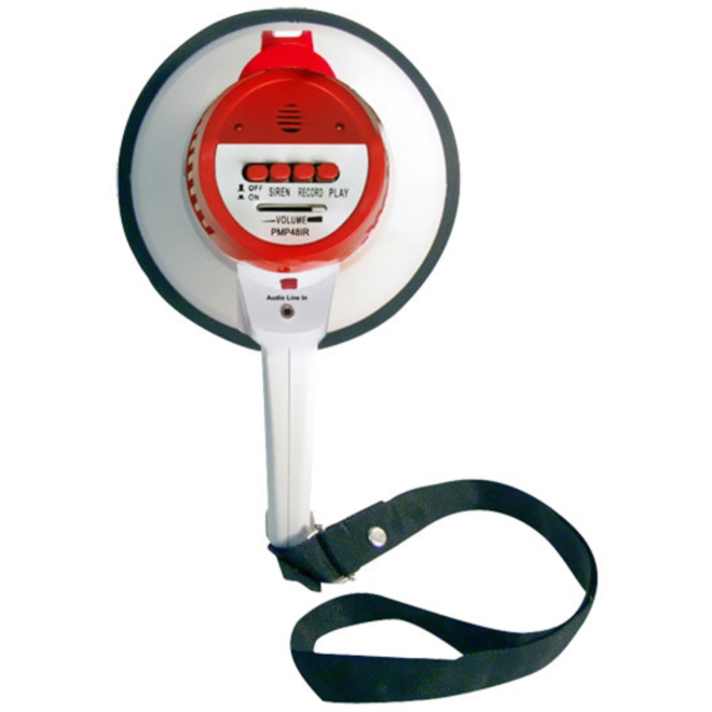 PyleHome 40W Professional Megaphone/Bullhorn, 9-1/2inH x 8-1/4inW x 13-1/4inD, White/Red