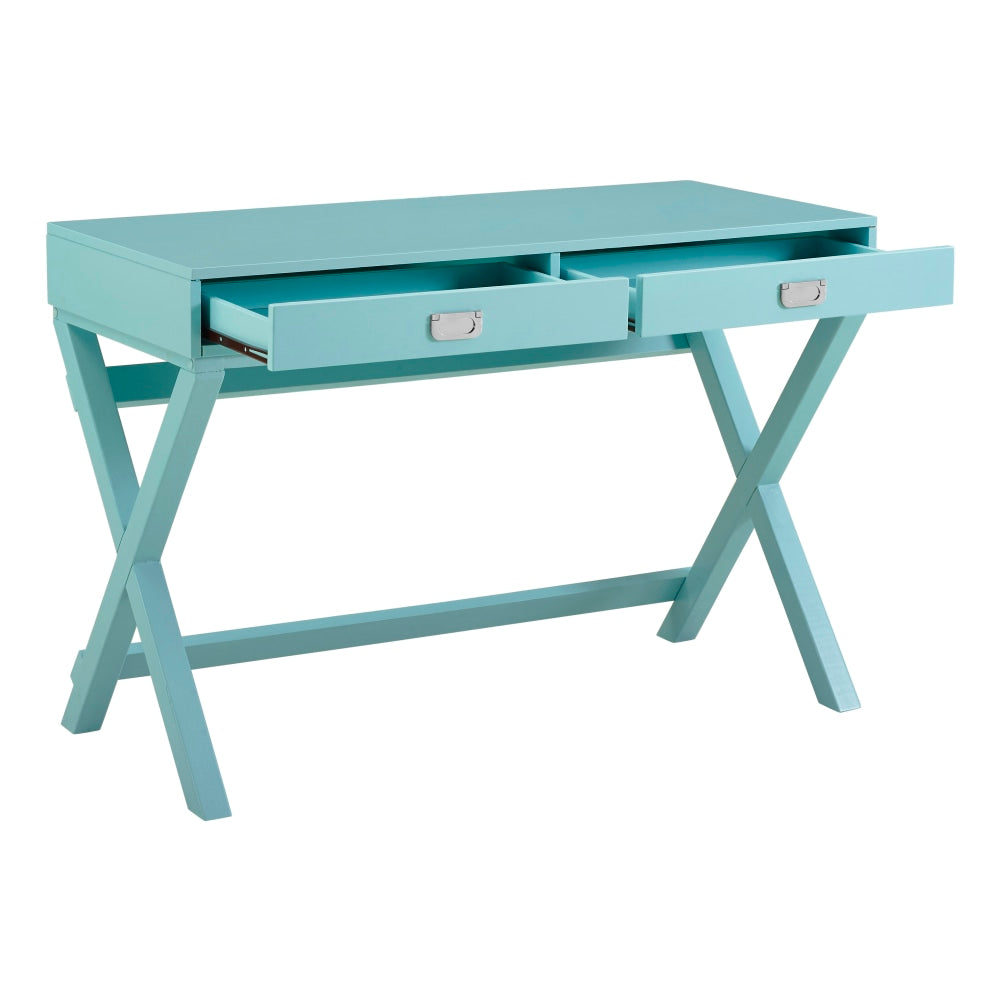 Linon Ari 44inW Home Office Writing Desk, Blue