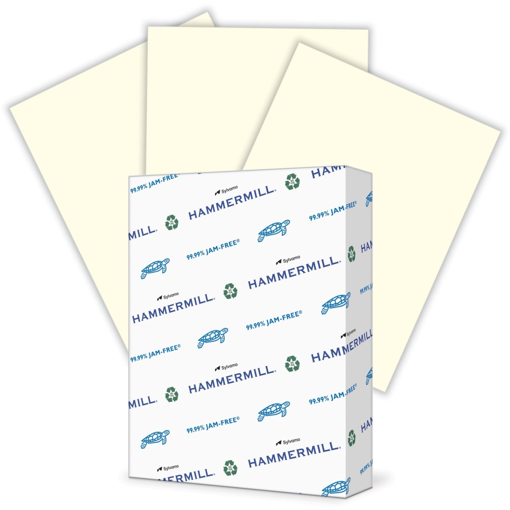 Hammermill Fore Super-Premium Color Copy Paper, Cream, Letter (8.5in x 11in), 500 Sheets Per Ream, 20 Lb, 30% Recycled