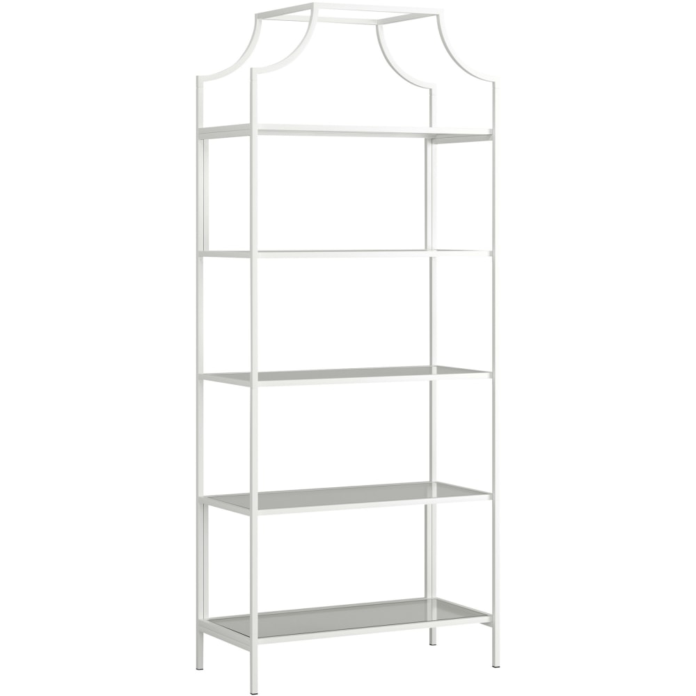 Sauder International Lux 71inH 5-Shelf Bookcase, White