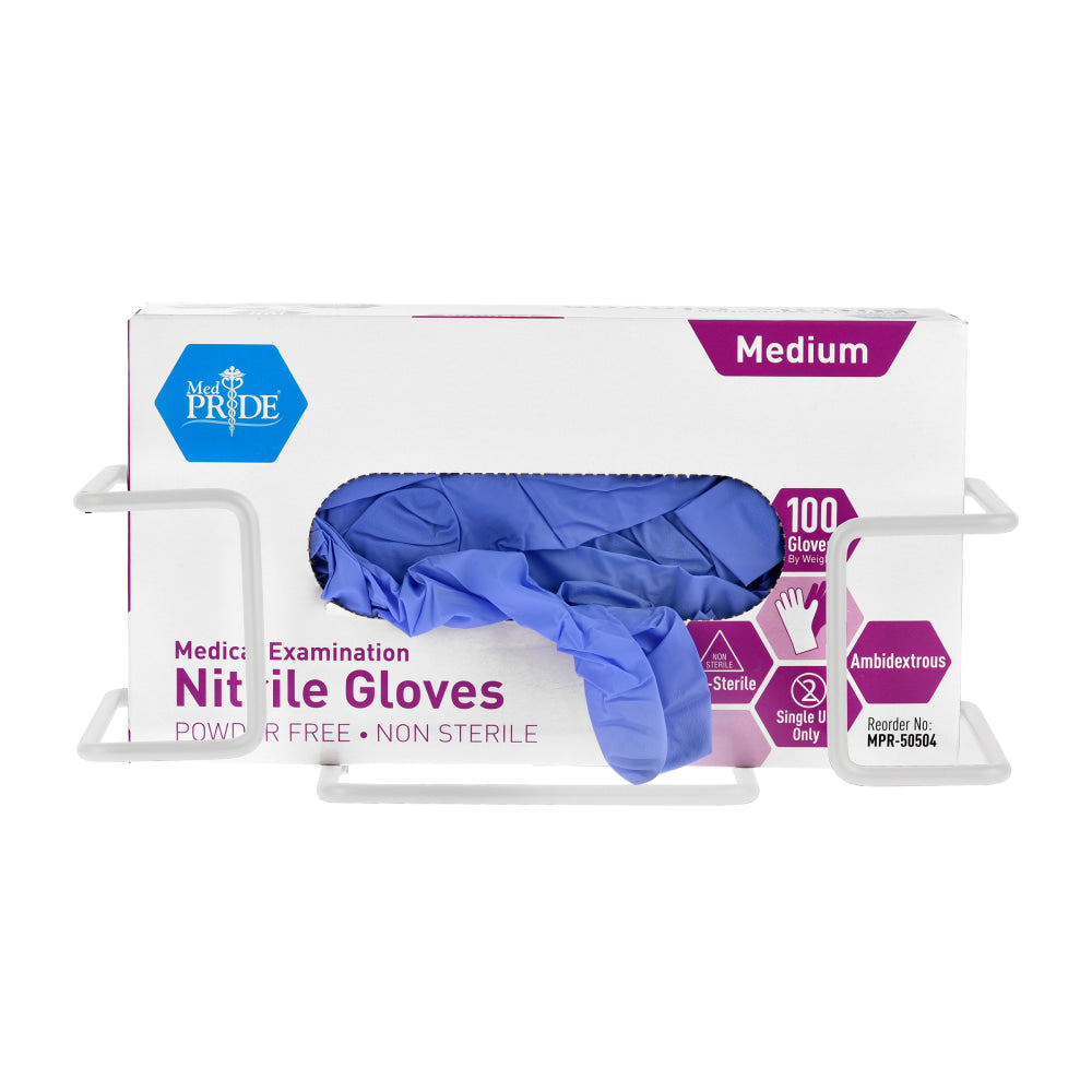 Alpine Single-Box Wire Glove Dispensers, 4inH x 10inW x 3-13/16inD, White, Pack Of 7 Dispensers