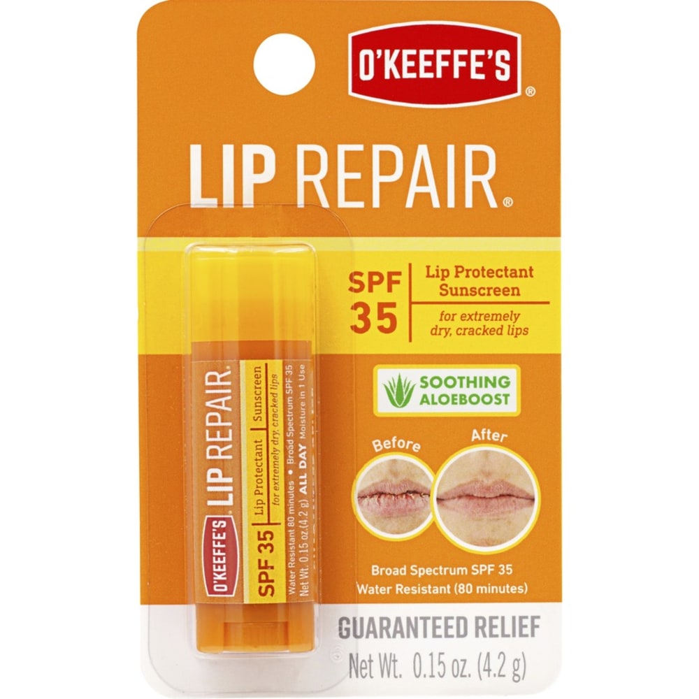 O-Keeffes SPF 35 Lip Balm - Cream - 0.15 fl oz - For Dry Skin - SPF 35 - Applicable on Lip - Cracked/Scaly Skin, Sunburn - Moisturising, Water Resistant - 1 Each