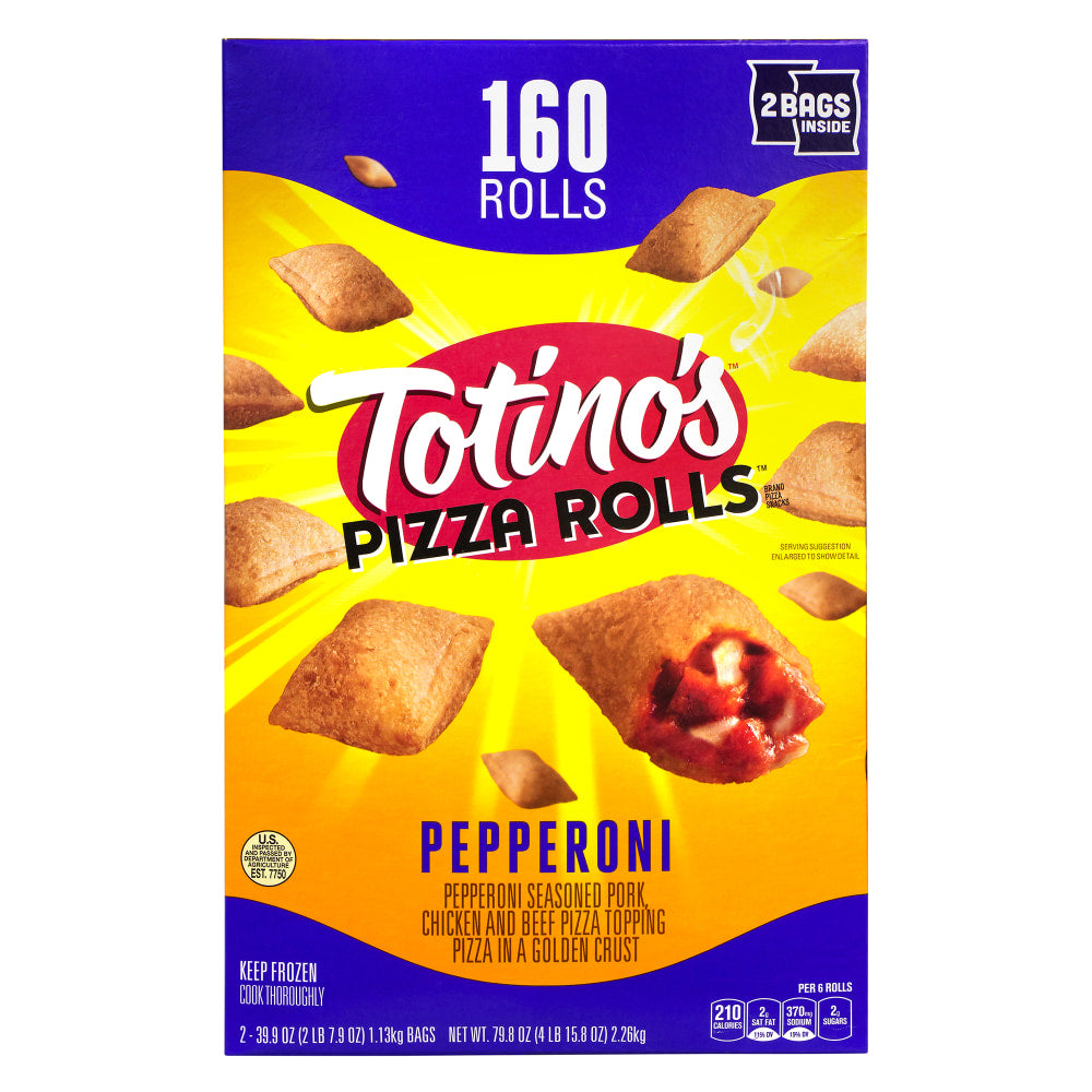 Totinos Pepperoni Pizza Rolls, 79.68 Oz, Box Of 160 Pizza Rolls