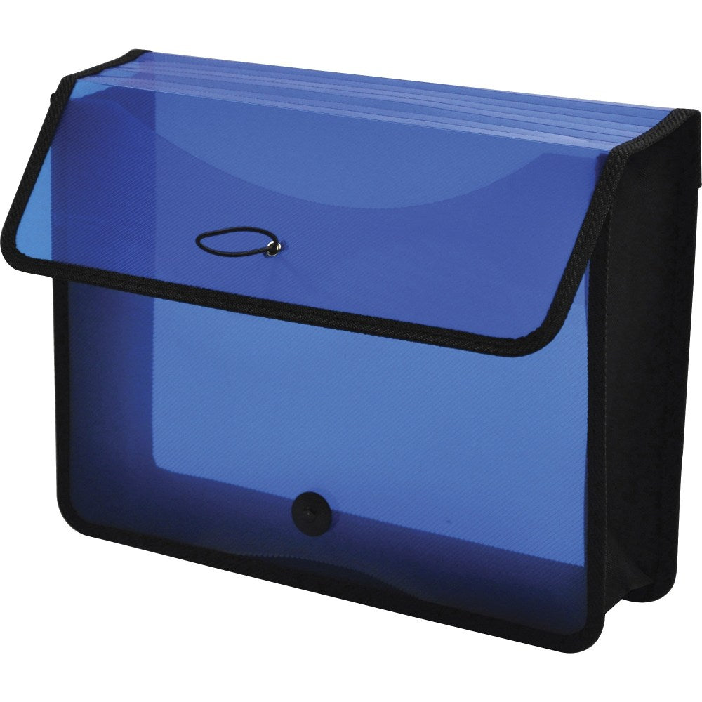 Lion EXPAND-N-FILE Letter File Wallet - 8 1/2in x 11in - 3in Expansion - Transparent Blue - 1 Each