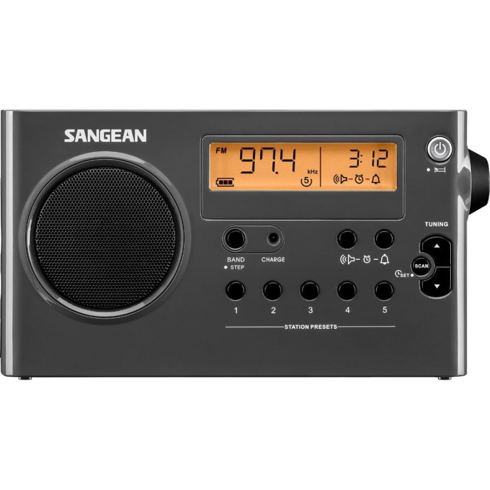 Sangean SG-106 FM / AM Compact Digital Tuning Portable Receiver - 5 x AM, 5 x FM - Headphone - 6 x AA - Alkaline - Portable