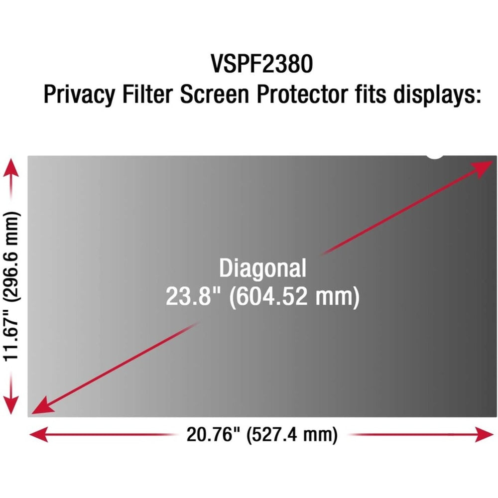 ViewSonic VP-PF-3400 - Privacy Filter Screen Protector Clear, Black - VP-PF-3400 - Privacy Filter Screen Protector Clear, Black