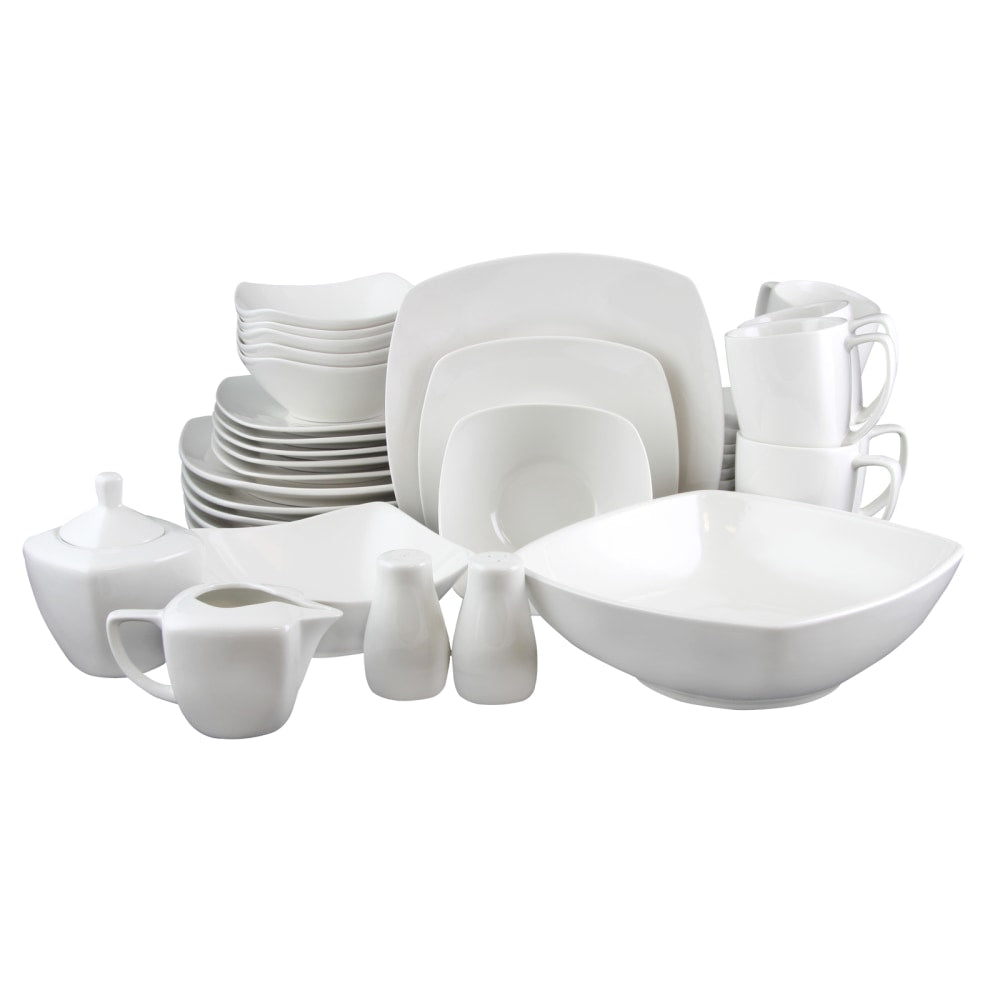 Gibson Zen Buffetware 39-Piece Dinnerware Set, White