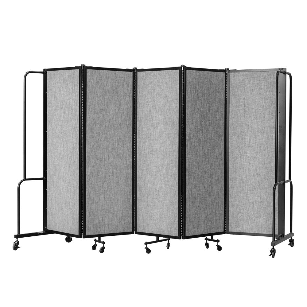 National Public Seating Room Divider, 5-Section, 72inH x 27inW x 118inD, Gray