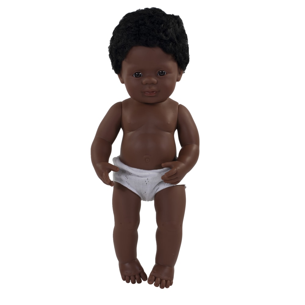 Miniland Educational Anatomically Correct 15in Baby Doll, African American Boy