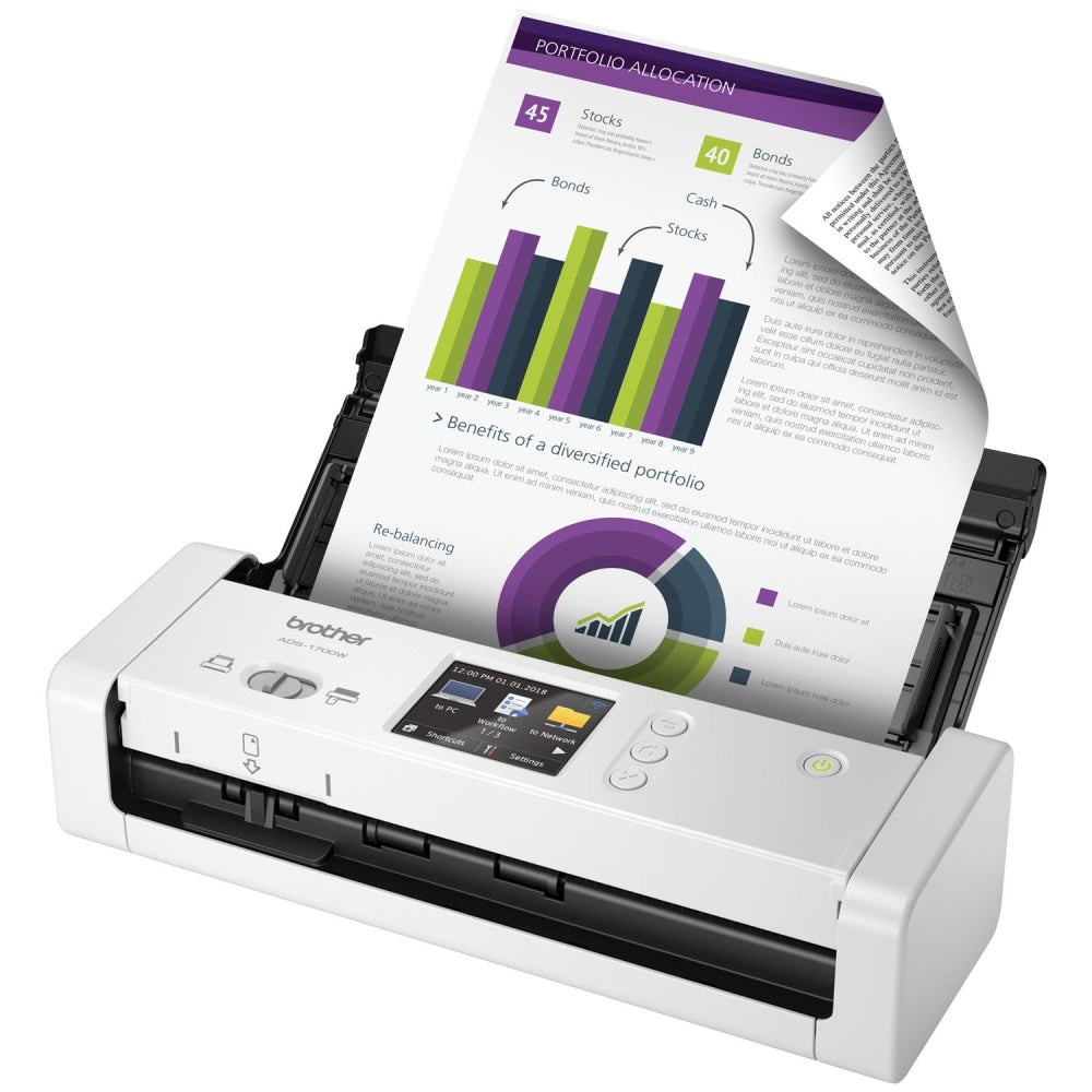 Brother ADS-1700W Wireless Color Compact Desktop Scanner