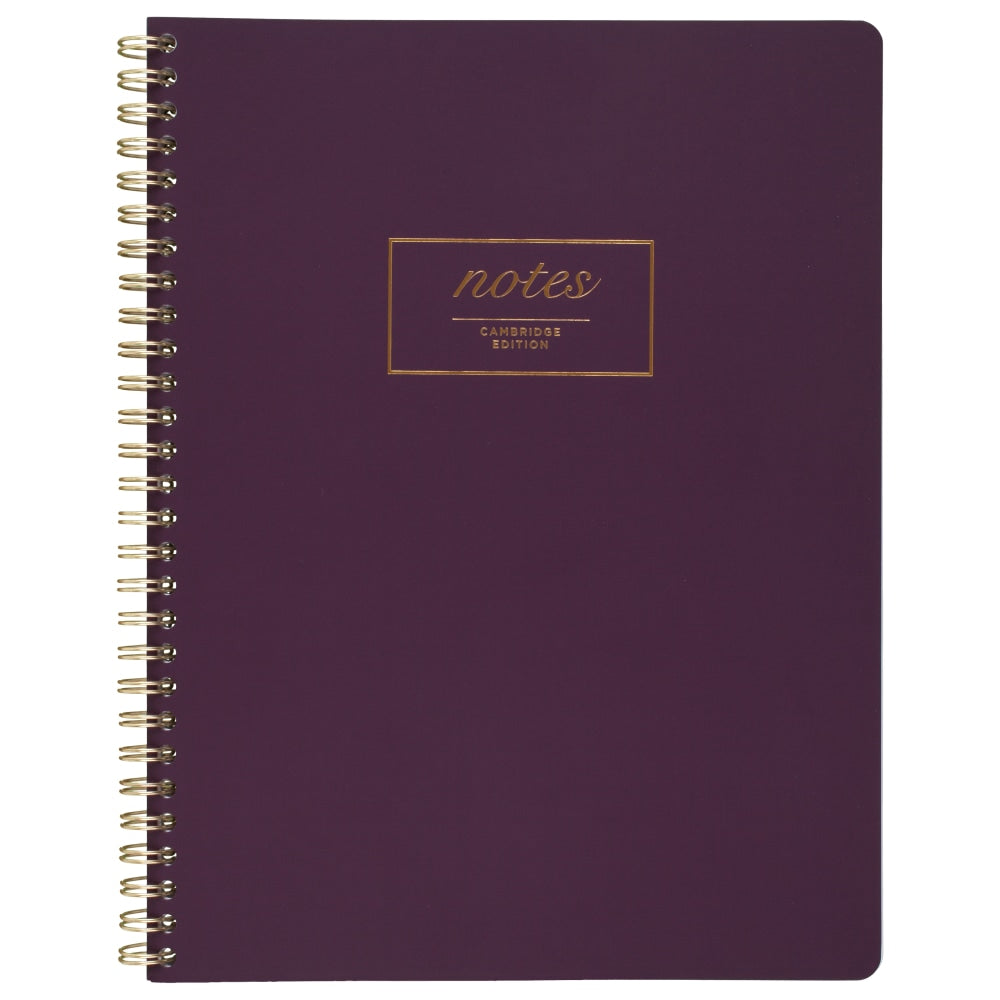 Cambridge Fashion Twin-Wire Business Notebook, 7 1/4in x 9 1/2in, College Ruled, 80 Sheets, Purple (49556)