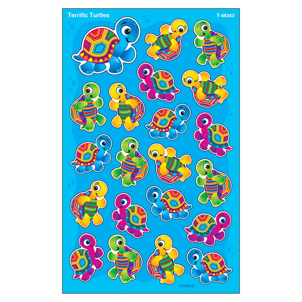 Trend superShapes Stickers, Terrific Turtles, 168 Stickers Per Pack, Set Of 6 Packs